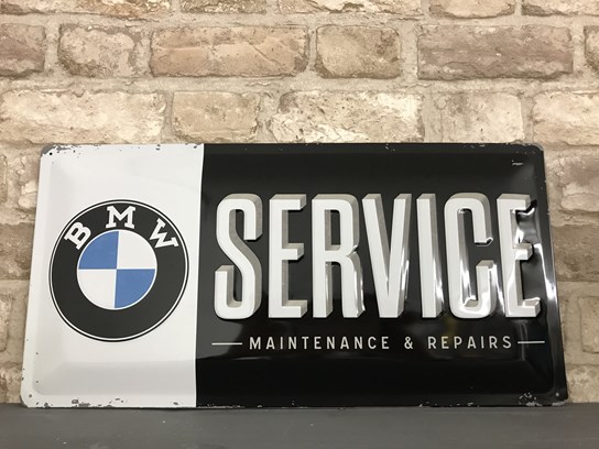 BMW Service embossed metal sign (25cm x 50cm)